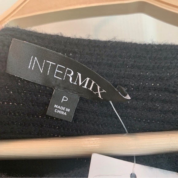 Intermix Black Jacqueline Off-the-Shoulder Slouchy Sweater - Picture 7 of 12